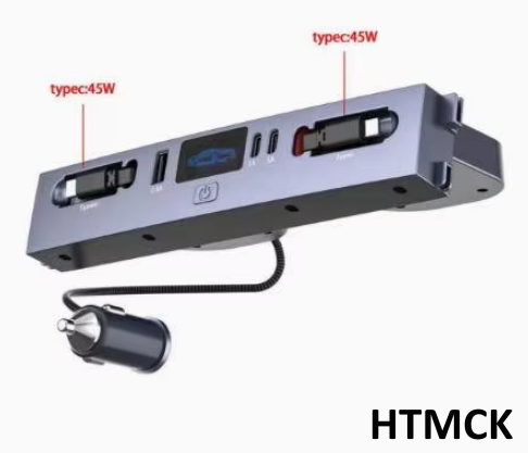 Type C Multiport Adapter - Multi-Port-Autoladegerät-Hub, Dual 45W Typ-C Schnellladeadapter mit
