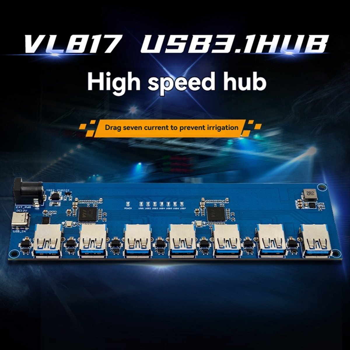 Usb Hub 7 Port - AAAE VL817 USB3.1 HUB-Modul Hochgeschwindigkeits-1-zu-7-Port USB-HUB