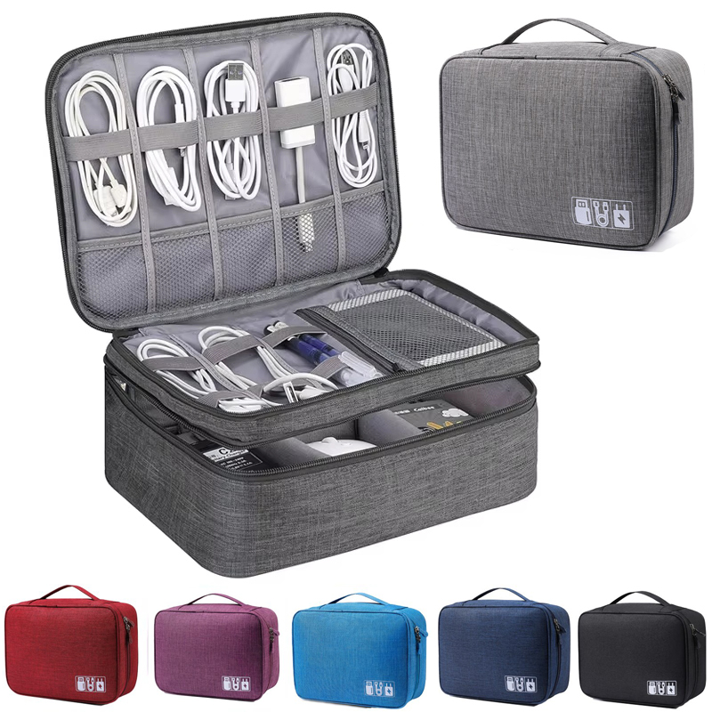 Tech Accessories Case - Kabel-Aufbewahrungstasche, wasserdicht, für digitales elektronisches Zubehör,