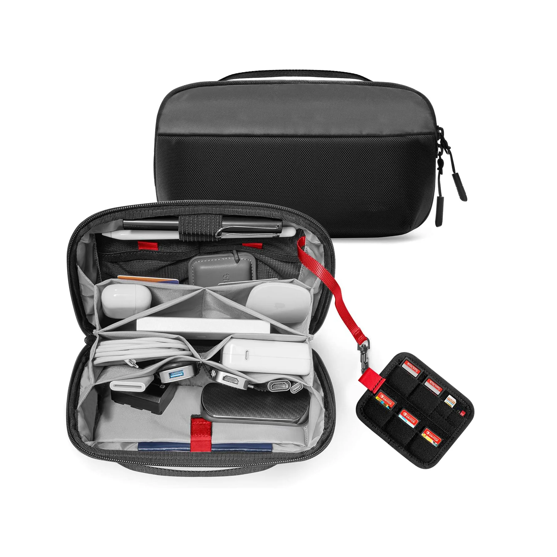 Tech Accessories Case - Reise-Technik-Organizer-Tasche, Wasserabweisende Mehrzweck-Elektronikzubehörtasche für Kabel, Ladegeräte