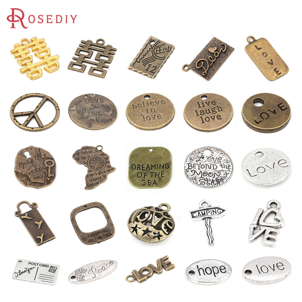 Vintage Tech Accessories - Vintage-Stil Zinklegierung Wörter Liebe Herz Buchstaben