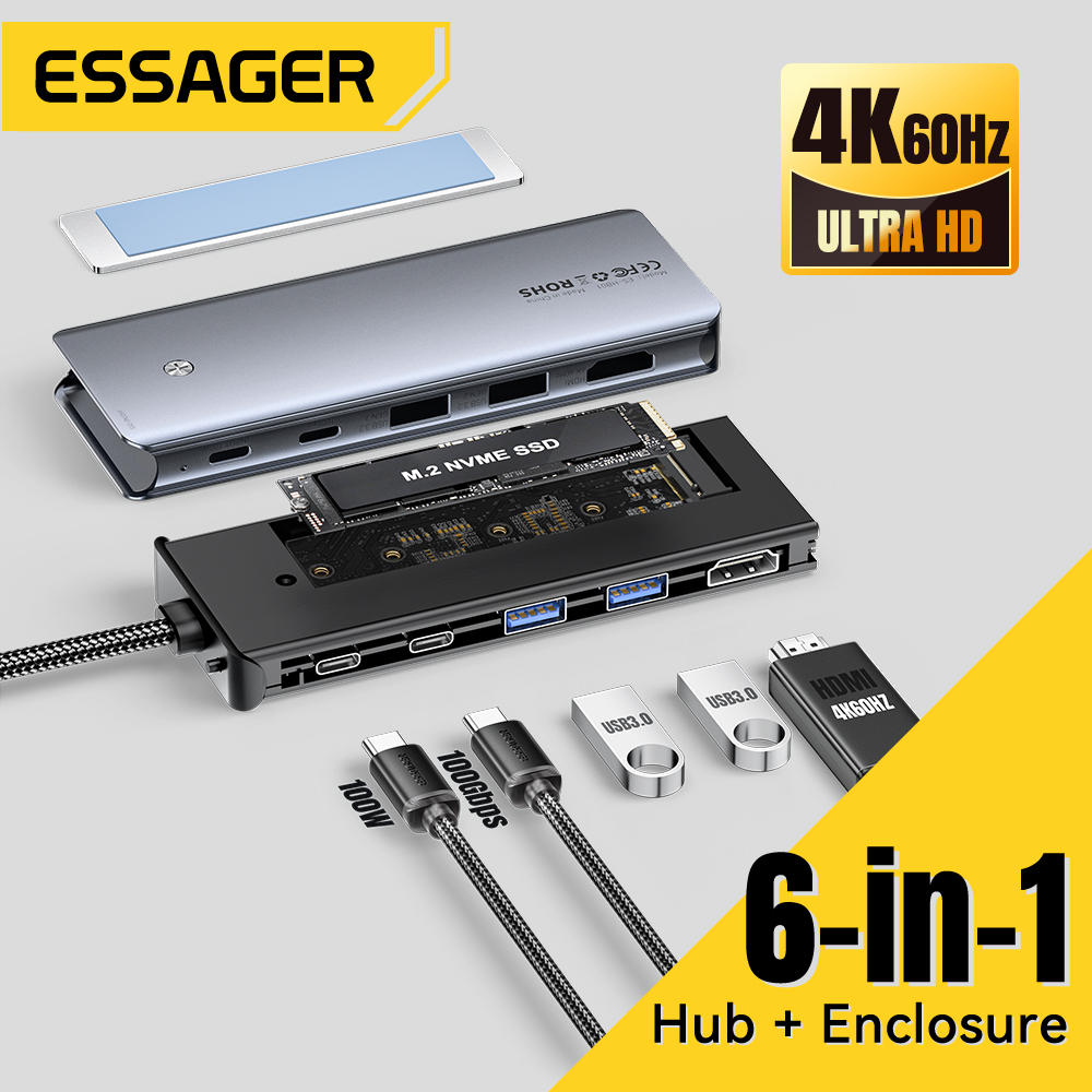 Type C Multiport Adapter - Essager USB C Hub mit M.2