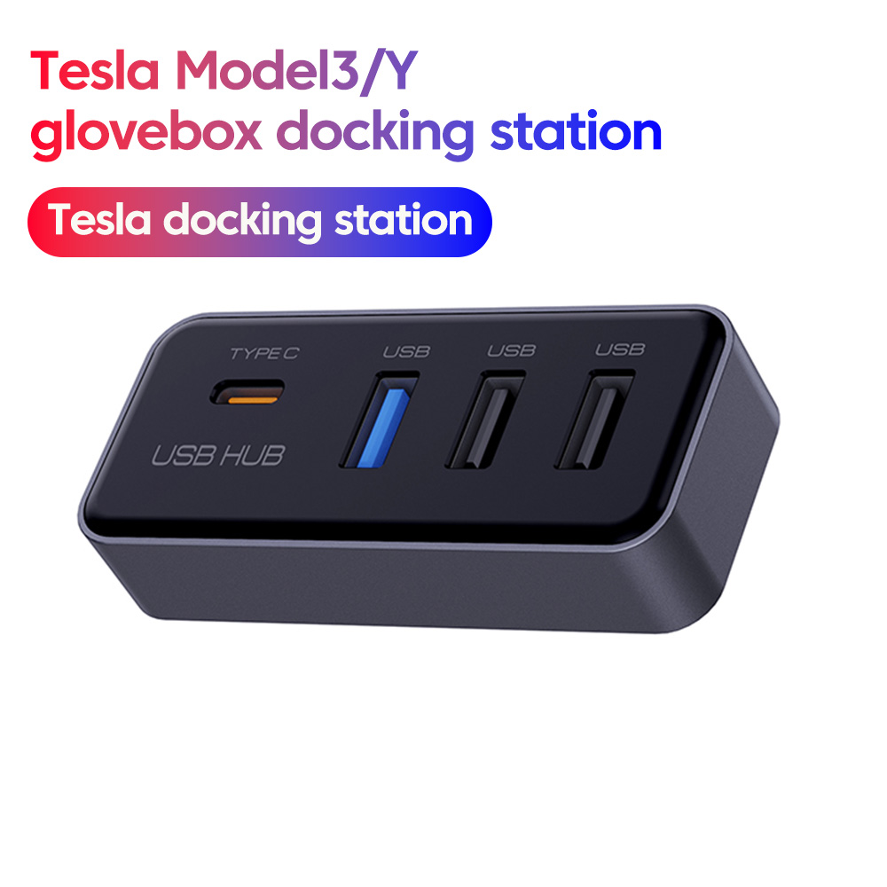 Type C Multiport Adapter - 4-in-1 USB-Hub-Dockingstation für Tesla Model3/Y Handschuhfach