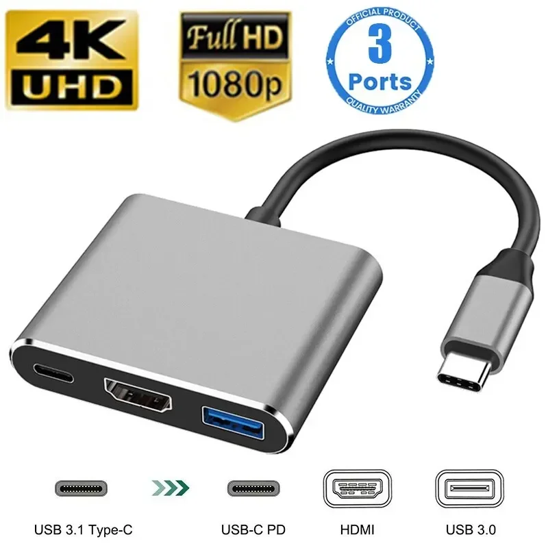 Type C Multiport Adapter - 3-in-1-Multiport-Adapter vom Typ C für Switch/Telefon/Computer