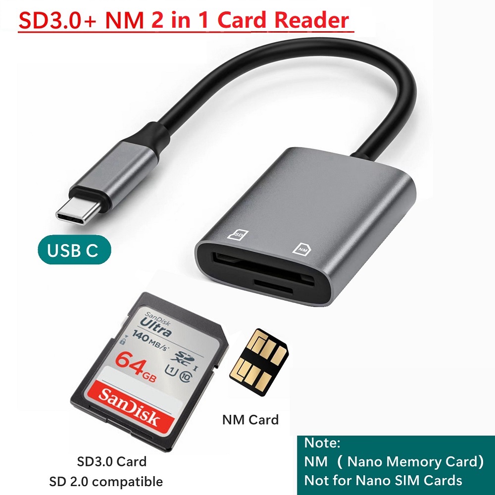 Type C Multiport Adapter - Typ-C Nano-Speicherkartenleser Huawei NM-Kartenadapter USB-C SD-Kartenleser