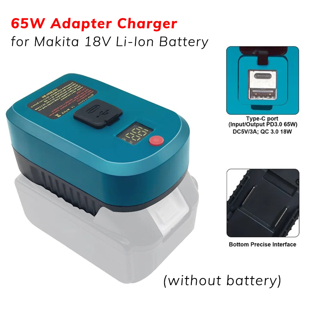 Type C Multiport Adapter - Upgrade des 65-W-Adapter-Ladegeräts für den 18-V-Li-Ionen-Akku