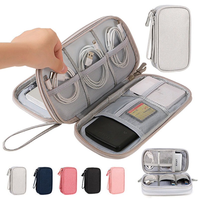 Tech Accessories Case - Mehrfarbige Tragbare Reise-Digitaltasche - Elektronik-Kabelorganizer für
