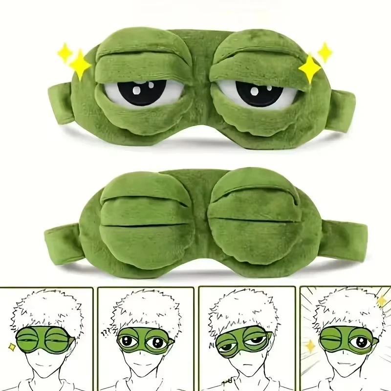Tech Hair Accessories - Froschförmige Augenmaske für Partys, Lustige Cartoon-Plüsch-Augenmaske,