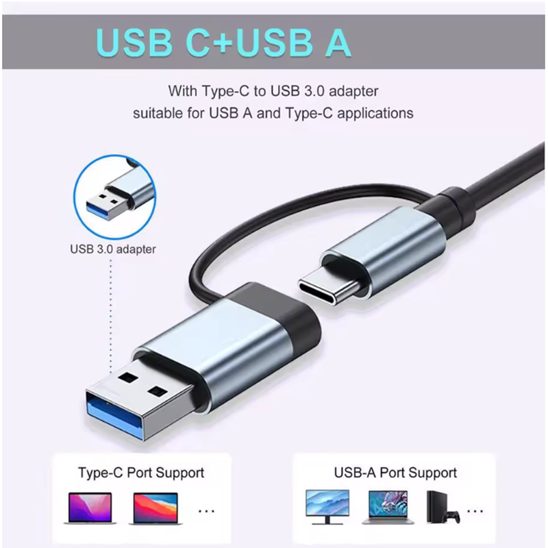 5/7/8-Port USB A C Hub Konzent – Usb Hub 7 Port Bewertung und Preis