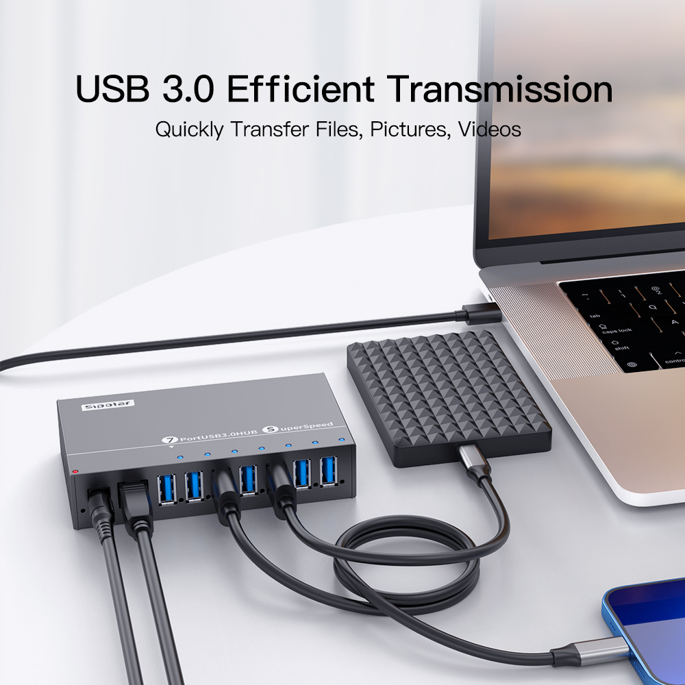 A173 7 Ports USB3.0 Metall-Ind – Usb Hub 7 Port Bewertung und Preis