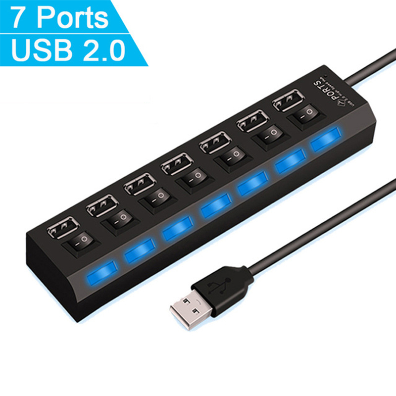 7-Port-USB-2.0-Hub-Splitter fü – Usb Hub 7 Port Bewertung und Preis
